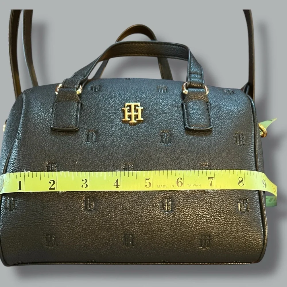 Tommy Hilfiger Black Satchel Bag /Purse, with Adjustable Strap, NEW